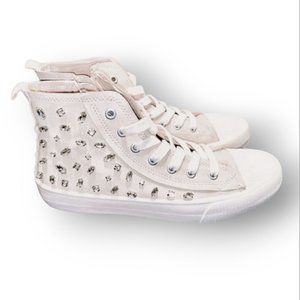 New Zara Girl Limited Edition Faux Suede High Top Studded Sneakers